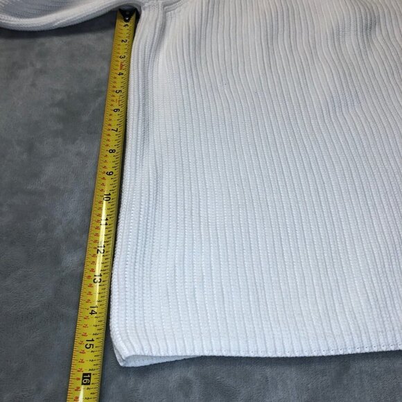 HUGO Shailey White Pullover Knit Ribbed Crew Neck Sweater Size Medium - Picture 10 of 13